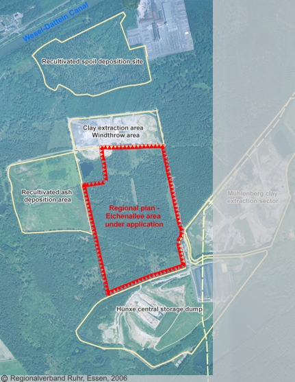 Aerial view of the area under application